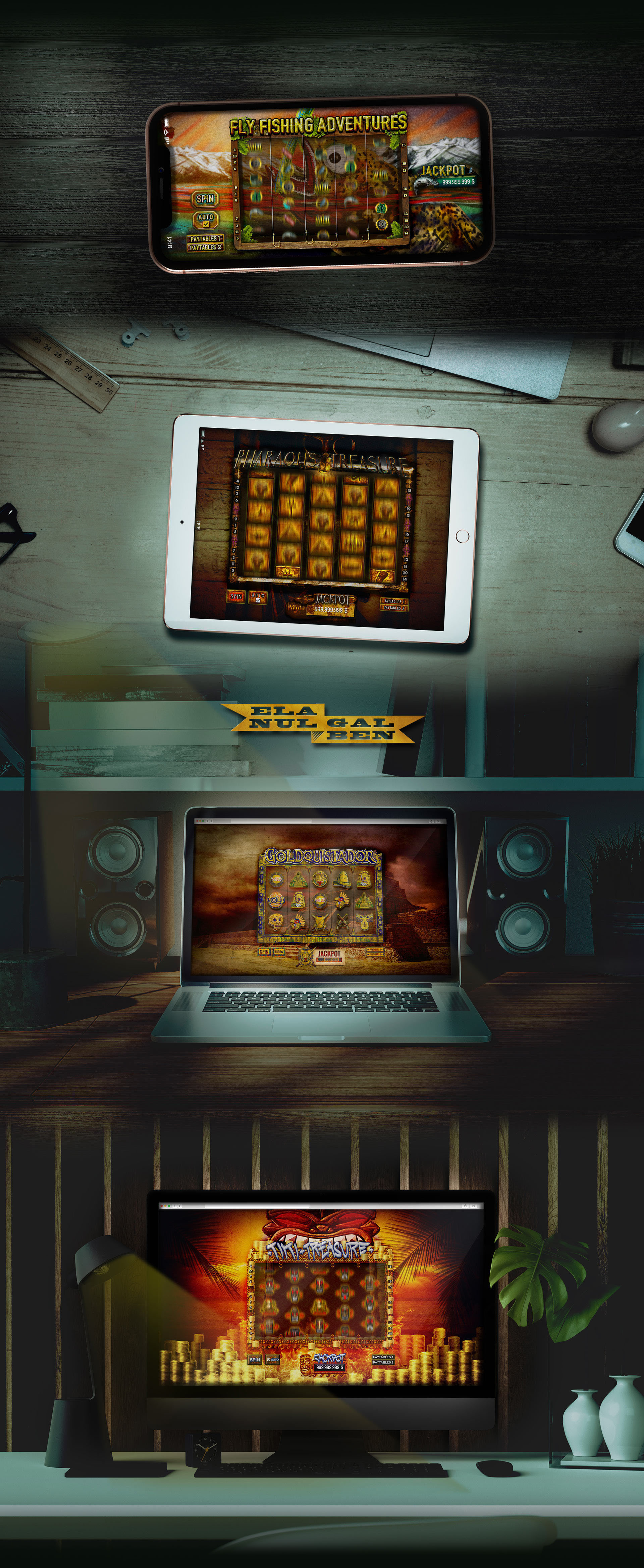 Online Casino Game Design - Slot machine game - Alien Invasion