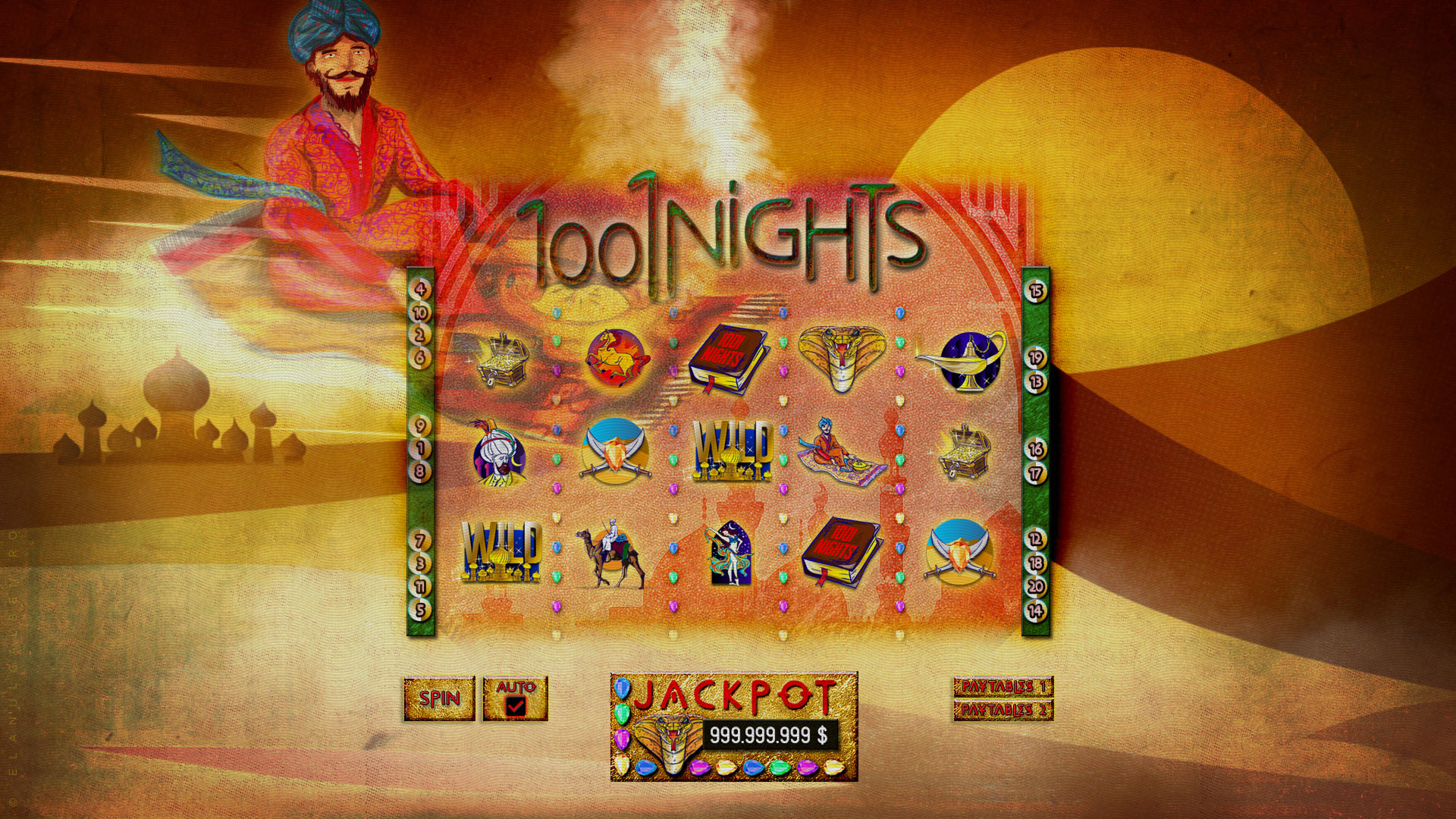 Online Casino Game Design - Slot machine game - Arabian 1001 Nights