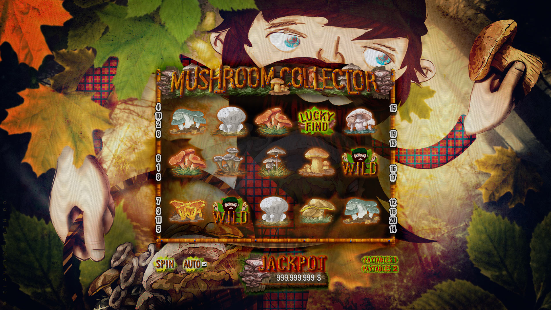 Online Casino Game Design - Slot machine game - Mushroom Collector
