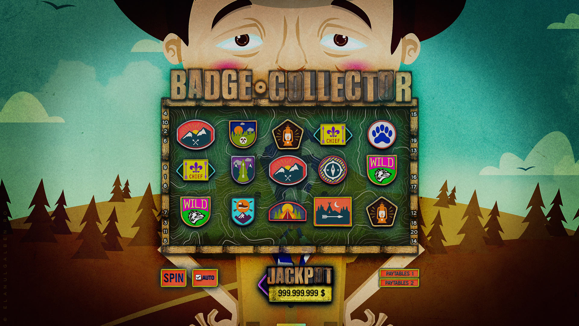 Online Casino Game Design - Slot machine game - Scout Badge Collector